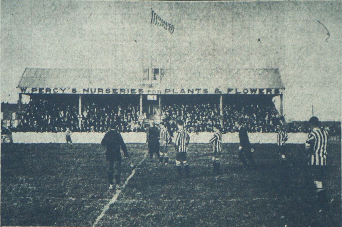 063 - Spartans v Newcastle Reserves - the opening match at Croft Park on 1st September 1909. Lord Ridley is about to punt the ball